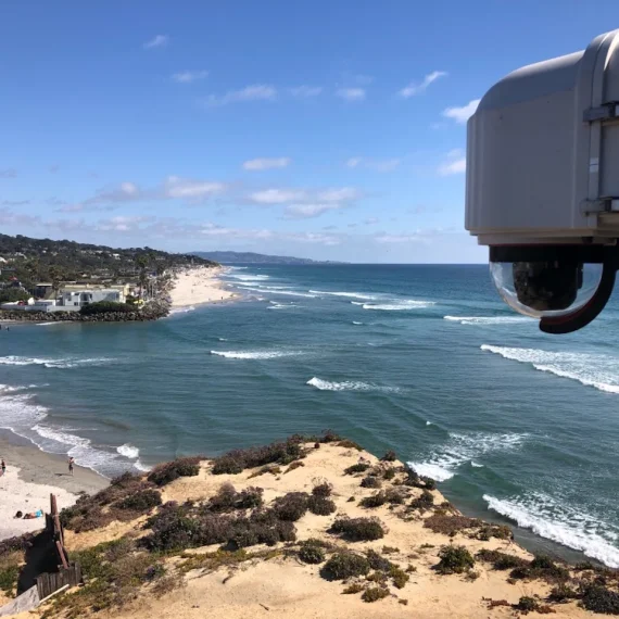 X Stream Designs Self Cleaning Enclosure overlooking Del mar Beach