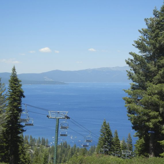 Lake Tahoe With Ski Lifts In the View