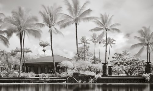 Infrared Image of hotel resort at night