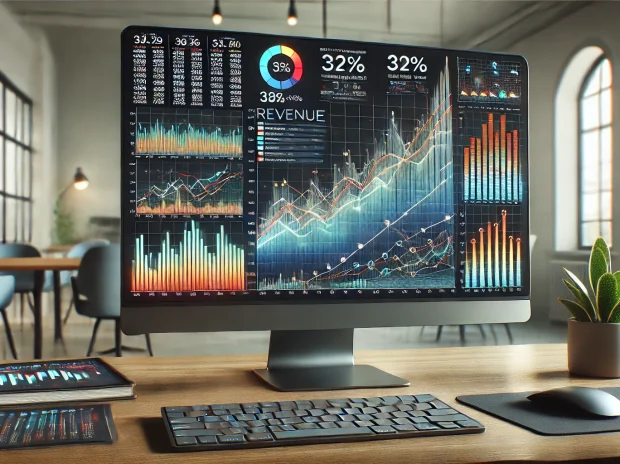 Increased Revenue Graph On a Computer Monitor